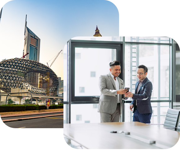 Business owners getting support for UAE trade licensing and company setup