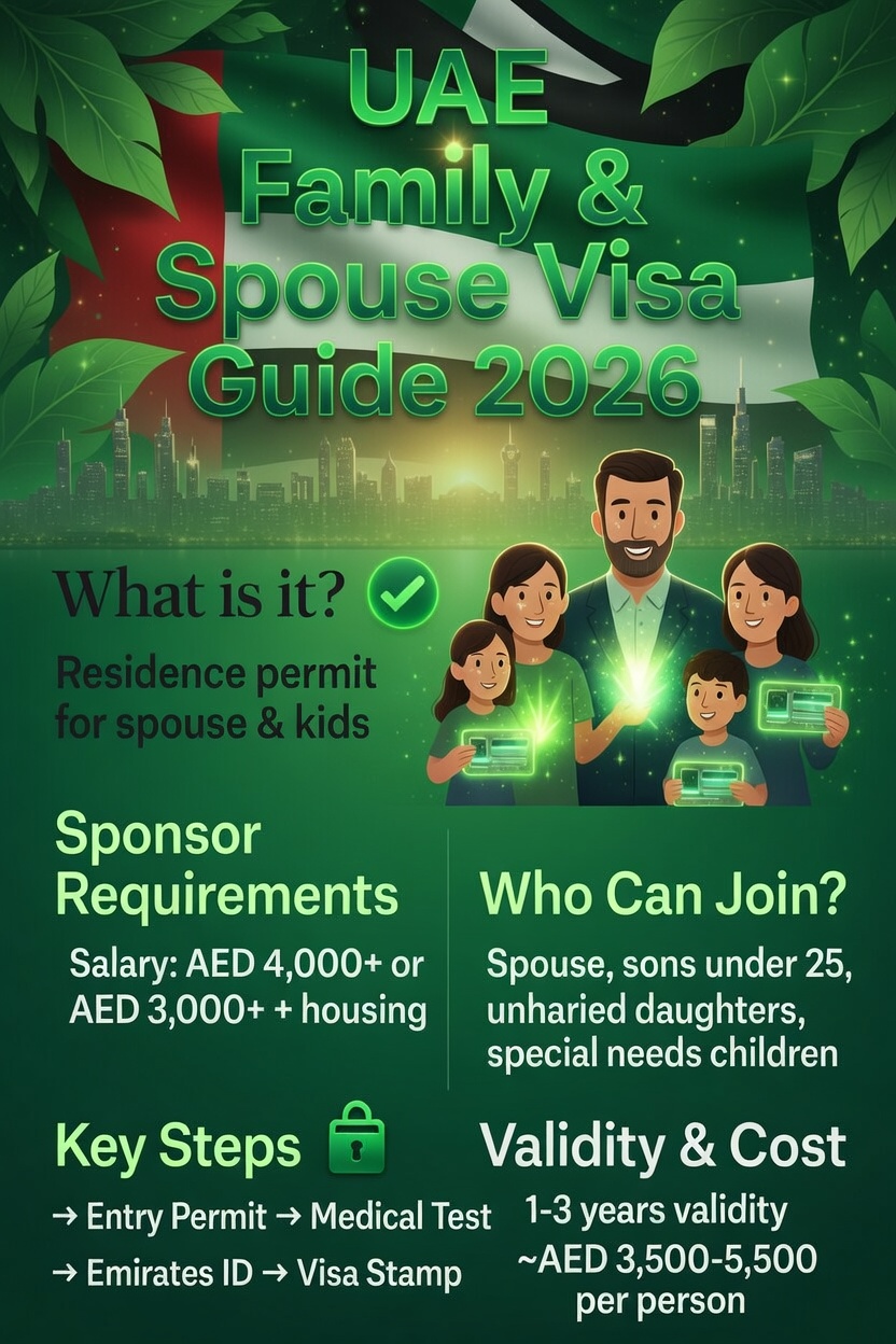 Family visa sponsorship documents and UAE residency compliance process