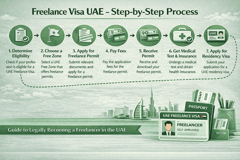 Step-by-step UAE freelance visa application and approval process