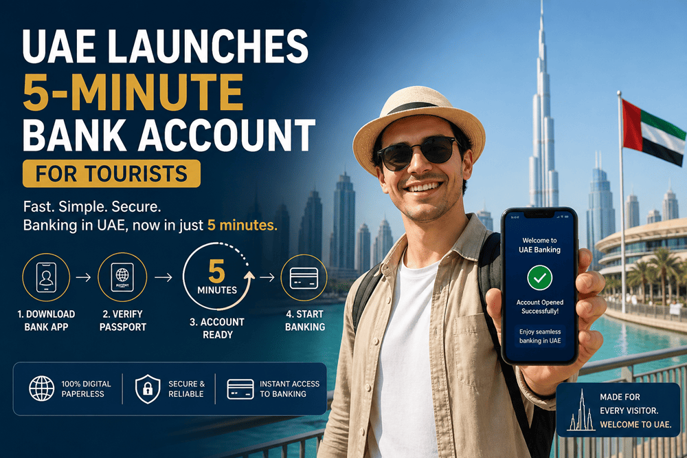 UAE Launches 5-Minute Bank Account
for Tourists